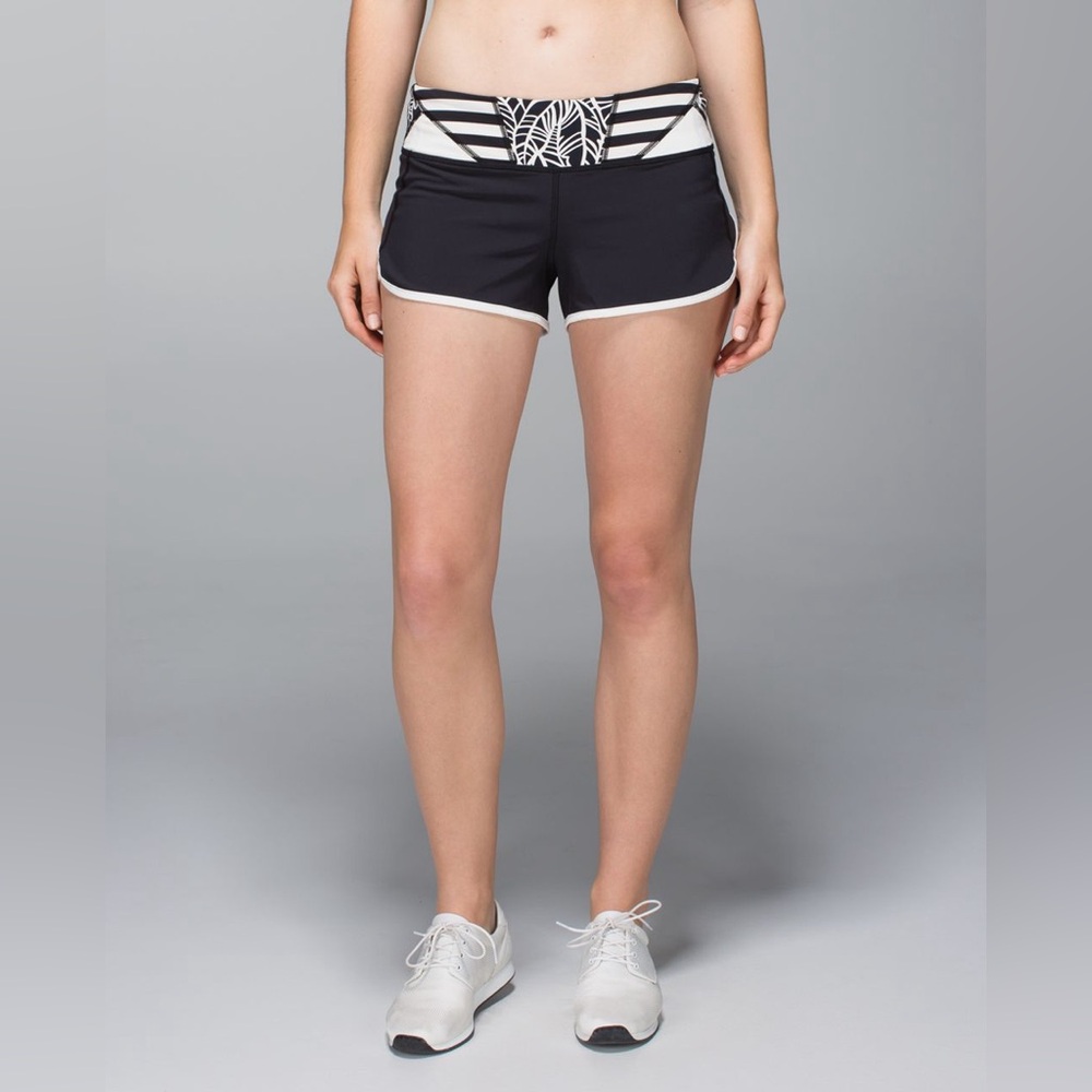 Lululemon black and White Running Shorts